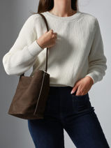 Sac Bandoulire Sac  Dos S Cavalier Nubuck Cuir Etrier Marron cavalier nubuck ECAN126S-vue-porte