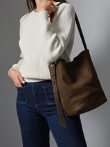 Sac Bandoulire Sac  Dos M Cavalier Nubuck Cuir Etrier Marron cavalier nubuck ECAN126M-vue-porte