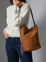 Sac Bandoulire Sac  Dos M Cavalier Nubuck Cuir Etrier Marron cavalier nubuck ECAN126M-vue-porte