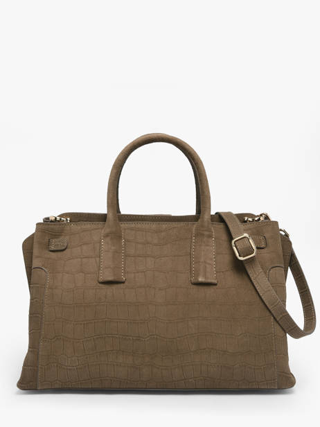 Sac Porté Main M Equestre Croco Cuir Etrier Marron equestre croco EEQC142M vue secondaire 3